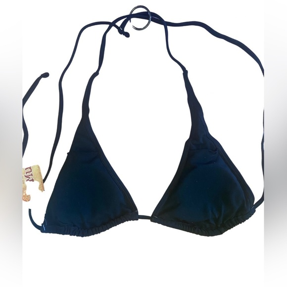 MUDD Triangle Black String Bikini Top Size M - Picture 4 of 6